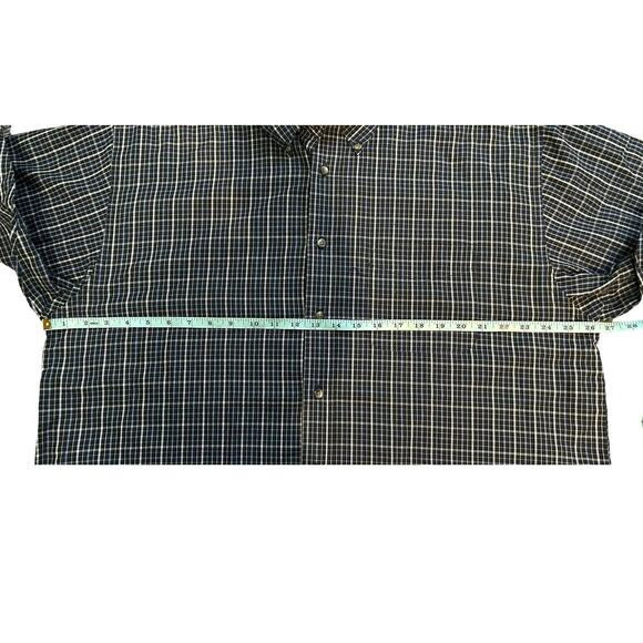 Arrow Blue Check Button-Down Shirt Mens Size XL 17-17 1/2 - Picture 5 of 6